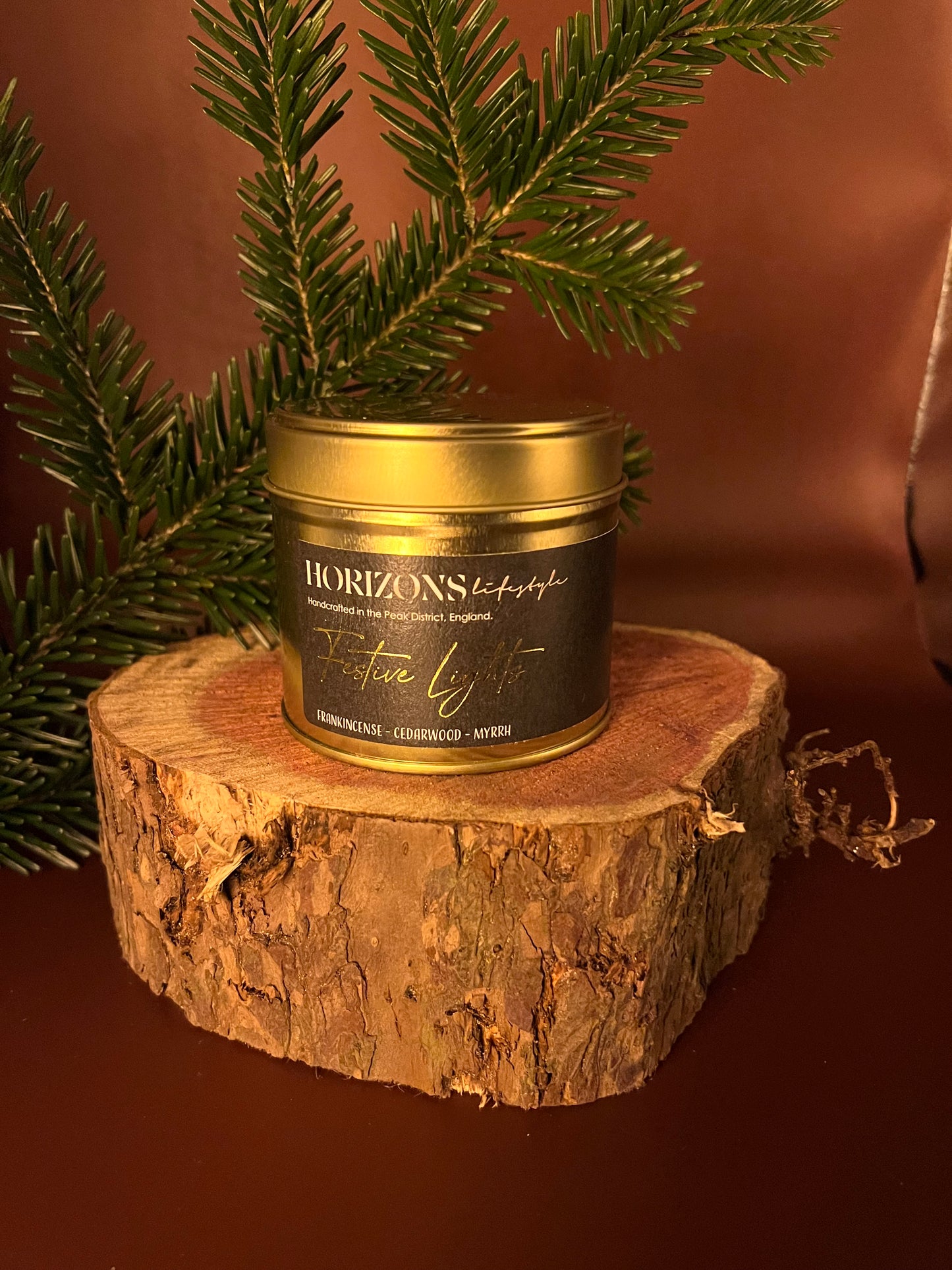 Festive Lights Tin candle