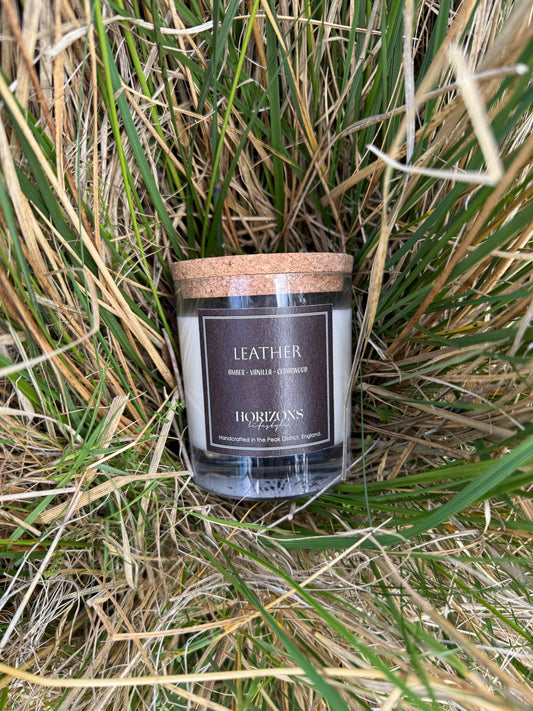 Heritage Couture 
Leather single wick candle