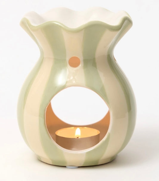 Green striped wax melt burner