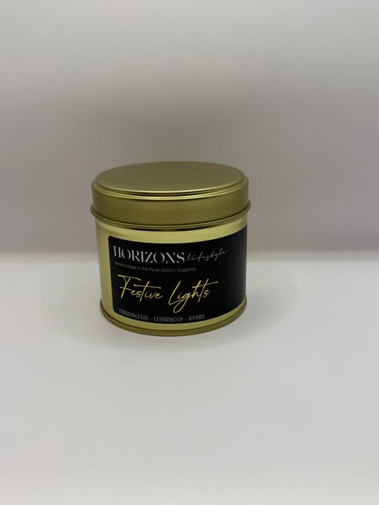 Festive Lights Tin candle