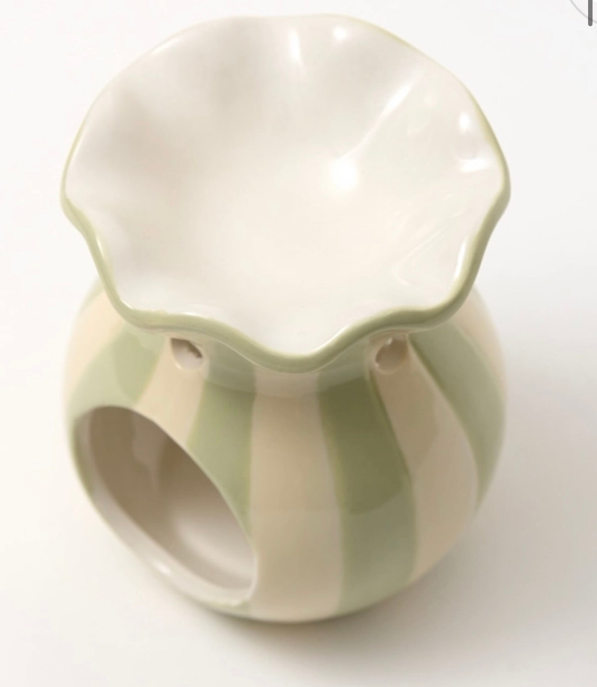 Green striped wax melt burner