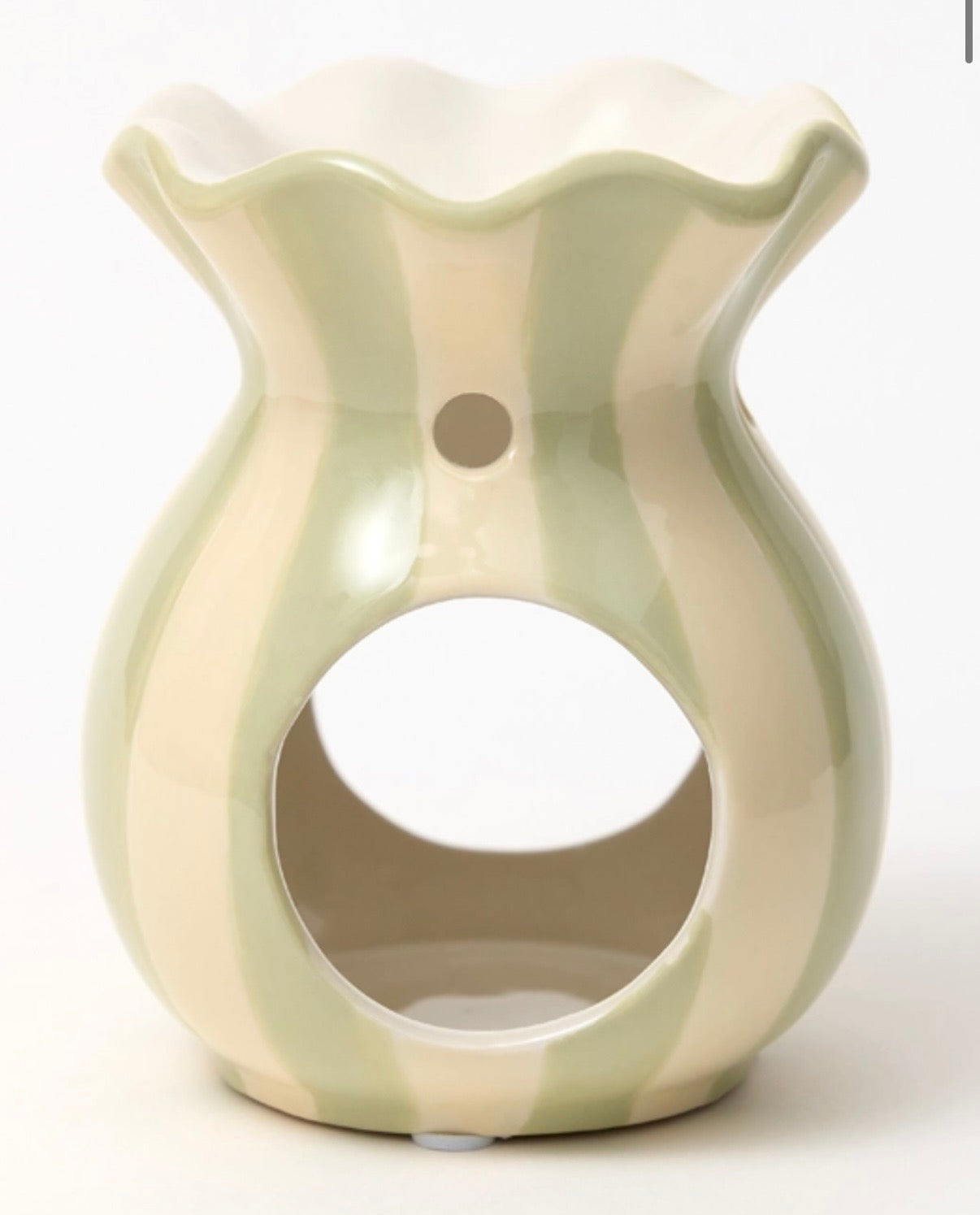 Green striped wax melt burner