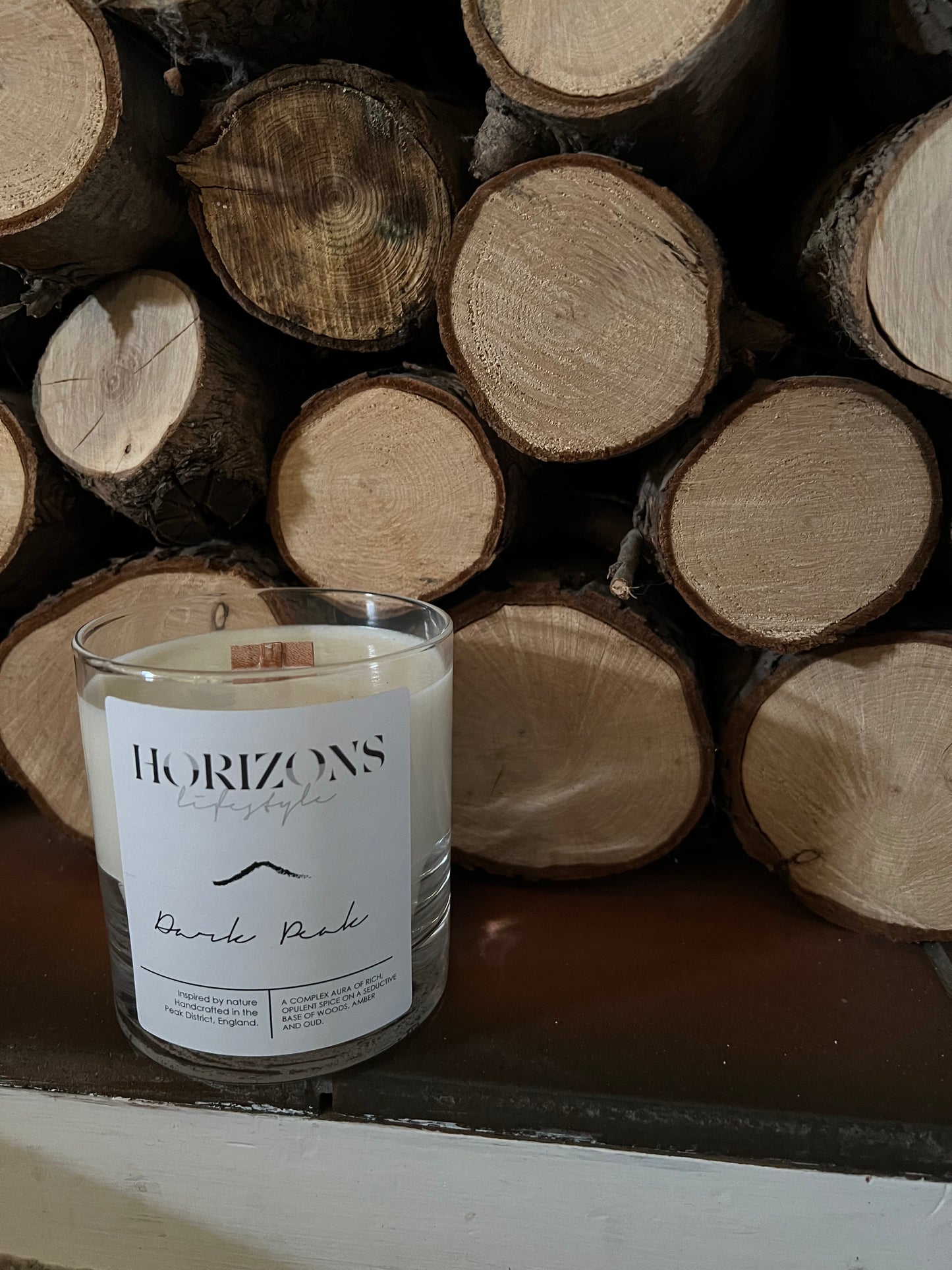 Dark peak soy wax candle